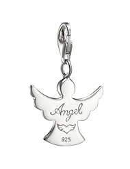 VINANI brand Germany 925 Sterling Silver Charm Pendant Guardian Angel shiny engraving Angel wings HAGA