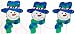 Set of 3 Lighted Snowman Pathway Markers Christmas Yard Art 24"