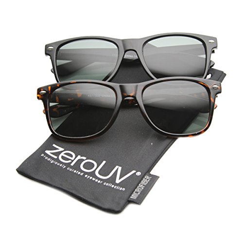 zeroUV ZV-8452jk Wayfarer Sunglasses, Black/Tortoise, 54 mm