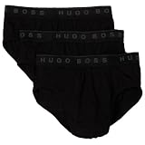 HUGO BOSS Men's 3 Pack Traditional Brief, Black, Large
