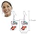 Zhenhui Colorful Christmas Dangle Earrings Set for Women Girls with Red Wreath Santa Claus Stockings White Snowman Xmas Missing Hat Snowflake Jingle Bells Thanksgiving Themed Gift