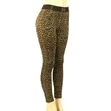 Leggings Tights Stretch Skinny Pants Leopard Animal Print Brown