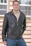 Men's Zip Front Leather Jacket