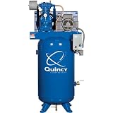 - Quincy QP Pressure Lubricated Reciprocating Compressor - 5 HP, 230 Volt, 1 Phase, 80 Gallon Vertical, Model# 351CS80VCB