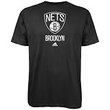 NBA adidas Brooklyn Nets Primary Logo T-Shirt - Black (Medium)