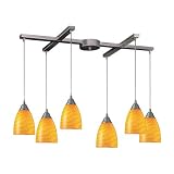 Arco-Baleno - 6 Light Island Pendant Track Lighting Fixture - Brushed Nickel - Yellow - B3489