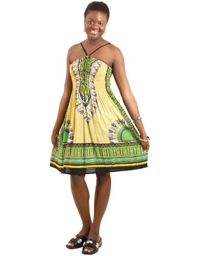 Traditional Dashiki Print Halter Top Sundress - Available in Many Colors