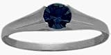 14 Karat White Gold Genuine Sapphire September Baby Gemstone Ring