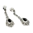 Marcasite and Onyx Dangling Earrings