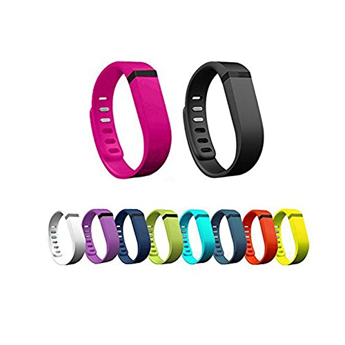 WOWOWO® 10pcs Large/Small Replacement Bands With Clasps for Fitbit FLEX Only /No tracker/ Wireless Activity Bracelet Sport Wristband Fit Bit Flex Bracelet Sport Arm Band Armband (Large)