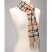 Tan Camel Color Plaid Tartan Designer Inspired 100% Cashmere Scarf Made in Scotland