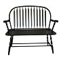 Carolina Cottage Colonial Windsor Bench, Antique Black