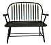 Carolina Cottage Colonial Windsor Bench, Antique Black