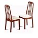2 Cherry Finish Wood Dining Kitchen Chairs Seat Cushion - Great for RVs and Boats!