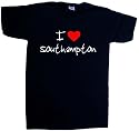 I Love Heart Southampton Black V-Neck T-Shirt