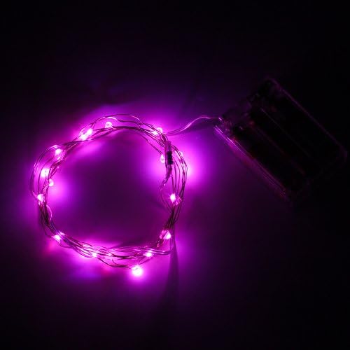 SUPERNIGHT® 7ft 20 LEDS Pink Starry Lights LED Silver LED Copper Wire Strings 3x AA Battery Operated Ultra Thin String Wire Lovely Romantic Mini LED Light