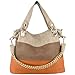 MG Collection Ece Tri-Tone Hobo Handbag, Beige, One Size