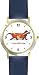 Animal Shorts - Dachshund (Short-haired) Dog Cartoon or Comic - JP Animal - WATCHBUDDY® DELUXE TWO-TONE THEME WATCH - Arabic Numbers - Blue Leather Strap-Size-Large ( Men's Size or Jumbo Women's Size )