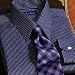 Trim Fit Navy Raised Fine Line Stripe European Style Dress Shirt