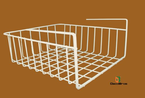 DecoBros Under Shelf Basket Wrap Rack, White
