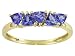 10KT .65CTW TANZANITE 5 STONE RING