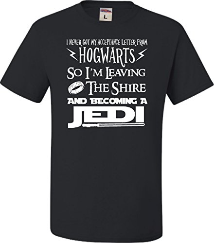 Medium Black Adult I Never Got My Acceptance Letter From Hogwarts Funny T-Shirt