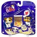 Littlest Pet Shop Assortment 'A' Series 1 Collectible Figure Russel Terriers with Pizza Box and Slice