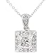 1/2ctw Princess and Round Brilliant Diamond Pendant (HI/I1) in 14k White Gold