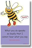 What You Do Speaks so Loudly That I Cannot Hear What You Say Ralph Waldo Emerson - Classroom Motivational Poster