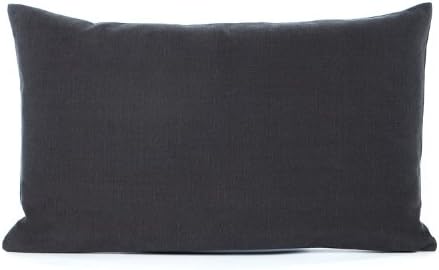 Decorative Accent Throw Pillow Cushion Cover | Solid Toss Sham Pillowcase for Sofa Couch Floor Bedroom Car I Premium Quality 100% Cotton Home Decor Fabric (Dark Charcoal Grey, 12"x20")