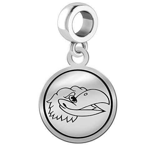 Kansas Jayhawks Border Round Dangle Charm