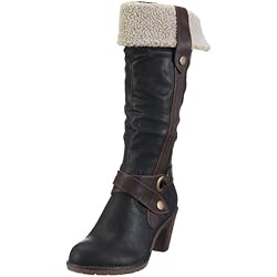 Rieker Anna 91052-00, Damen Stiefel, Schwarz (schwarz/havanna/beige 00), EU 40