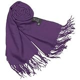Basile Fringed Solid Wool And Cashmere Pashmina Shawl Purple