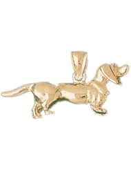 Dazzlers Solid 14 karats gold Dog Charm Pendant Available in three colors from jewelsberry (weights: 7.5 grams only)