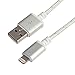 Pangea Audio Lightning to USB A - White/Silver/White Braid - Metal Connectors - 6 Foot