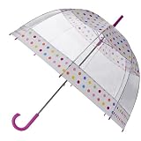 Totes Elements Clear Bubble Umbrella - White Dot