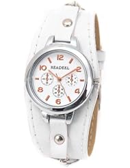 Fashionable PU Leather Band w Chains Quartz Watch Wristwatch Timepiece f Lady Women Girls - White SWWT2-289241