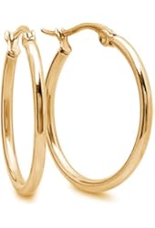 1.25" Stunning Stainless Steel Yellow Gold Plated Hoop Earrings (30mm Diameter)