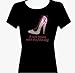 Rhinestone Breast Cancer Ribbon First Step Top Shirt Cure T Shirt. Size: S to 3xl