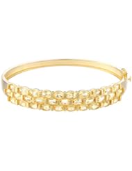 18k Gold Over Sterling Silver Citrine Tapered Bangle Bracelet