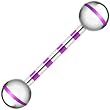 Silver Purple Striped Titanium Barbell Tongue Ring