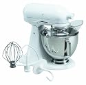 KitchenAid KSM100PSWW Ultra Power Plus 4-1/2-Quart Stand Mixer with Pouring Shield, White