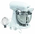 KitchenAid KSM100PSWW Ultra Power Plus 4-1/2-Quart Stand Mixer with Pouring Shield, White