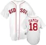 Johnny Damon White Majestic MLB Home Replica Boston Red Sox Jersey