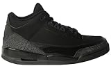 Air Jordan 3 Retro Men's sneakers Style# 136064-002 (7.5 Big Kids US, Black/Dark Charcoal-Black)