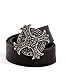 Tobacco Road Pave Skulls Cross Italian Leather Belt with Buckle