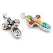Black & White/Multi-Color Millefiori 2 Sided Cross