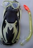 Kinder SET:Maske-Brille Schnorchel Flossen Gr.34-38 Gelb