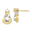 14K Two-Tone Gold Diamond Earrings - 0.50 Ct.