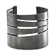 Dark Burnished Silver Trendy Wide Casting Cuff Bracelet